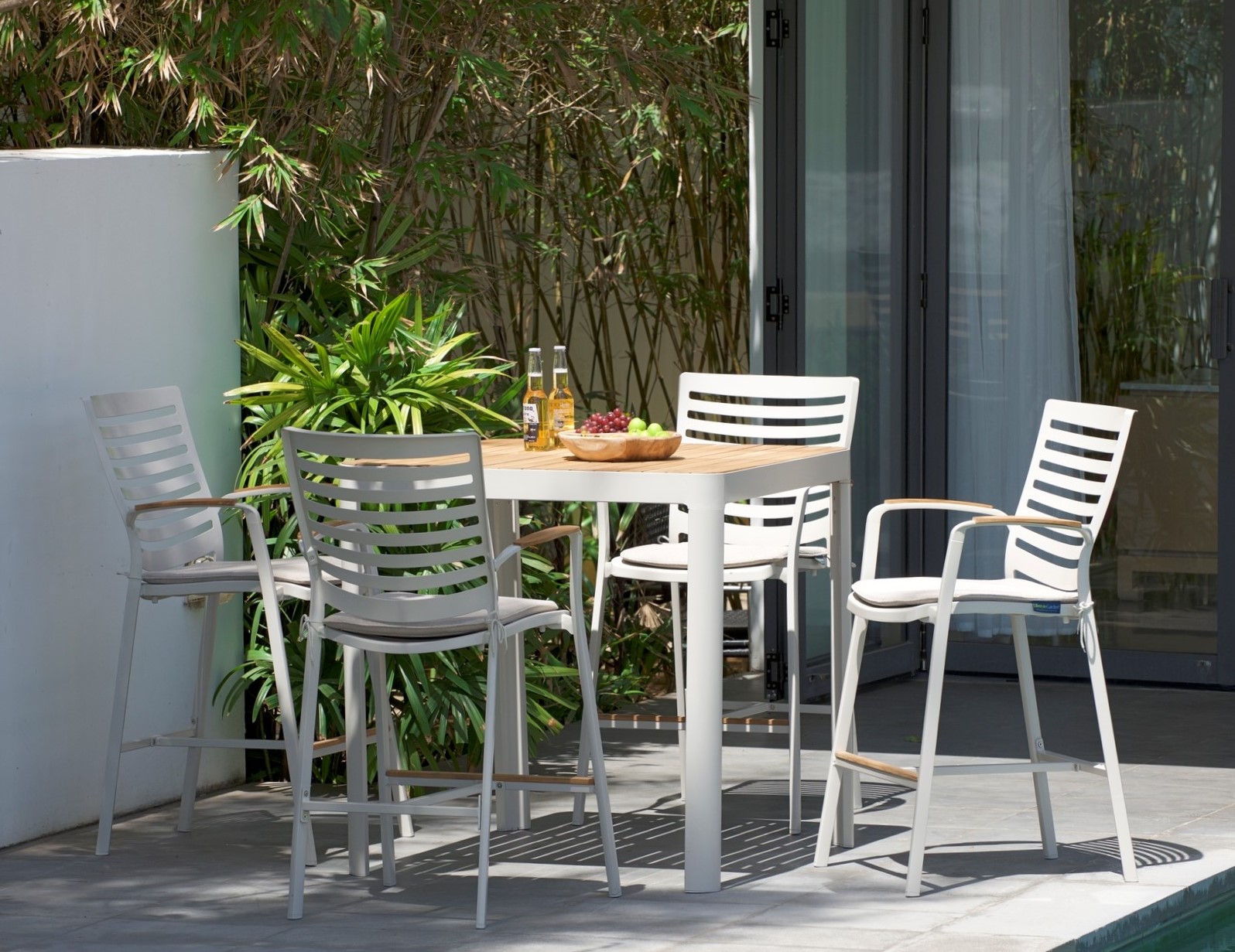 Portals Loungegruppe 5 - Wei�/Teak