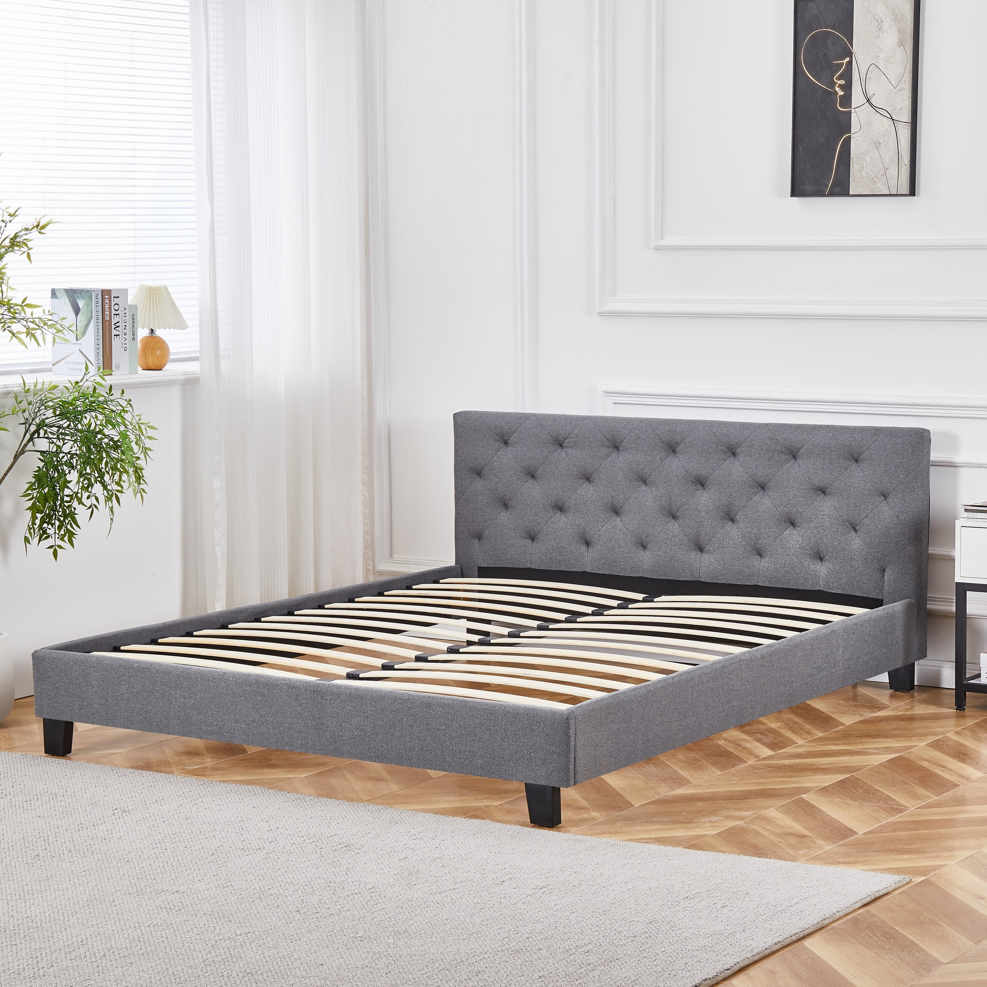 Tingsryd Doppelbett 180 x 200 cm - Grau + M�belf��e