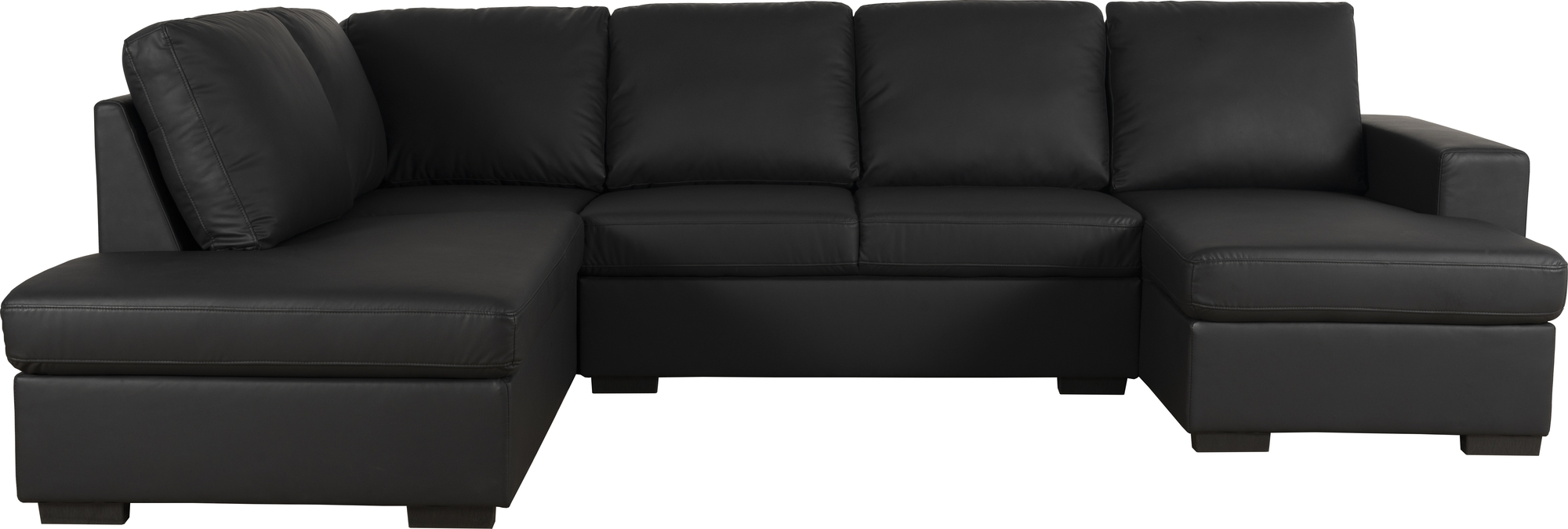 Solna U-Sofa aus schwarzem PU A3D + Textilpflege f�r M�bel