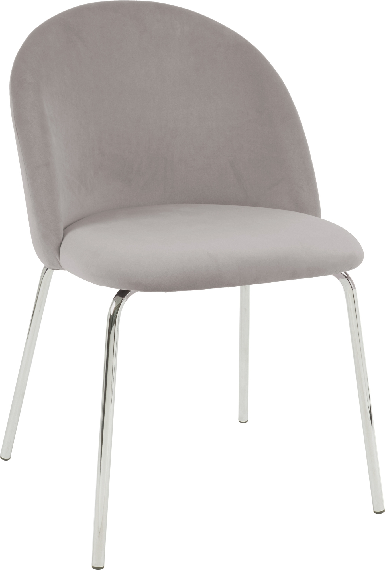 Giovani Samtstuhl - Graubeige/Chrom