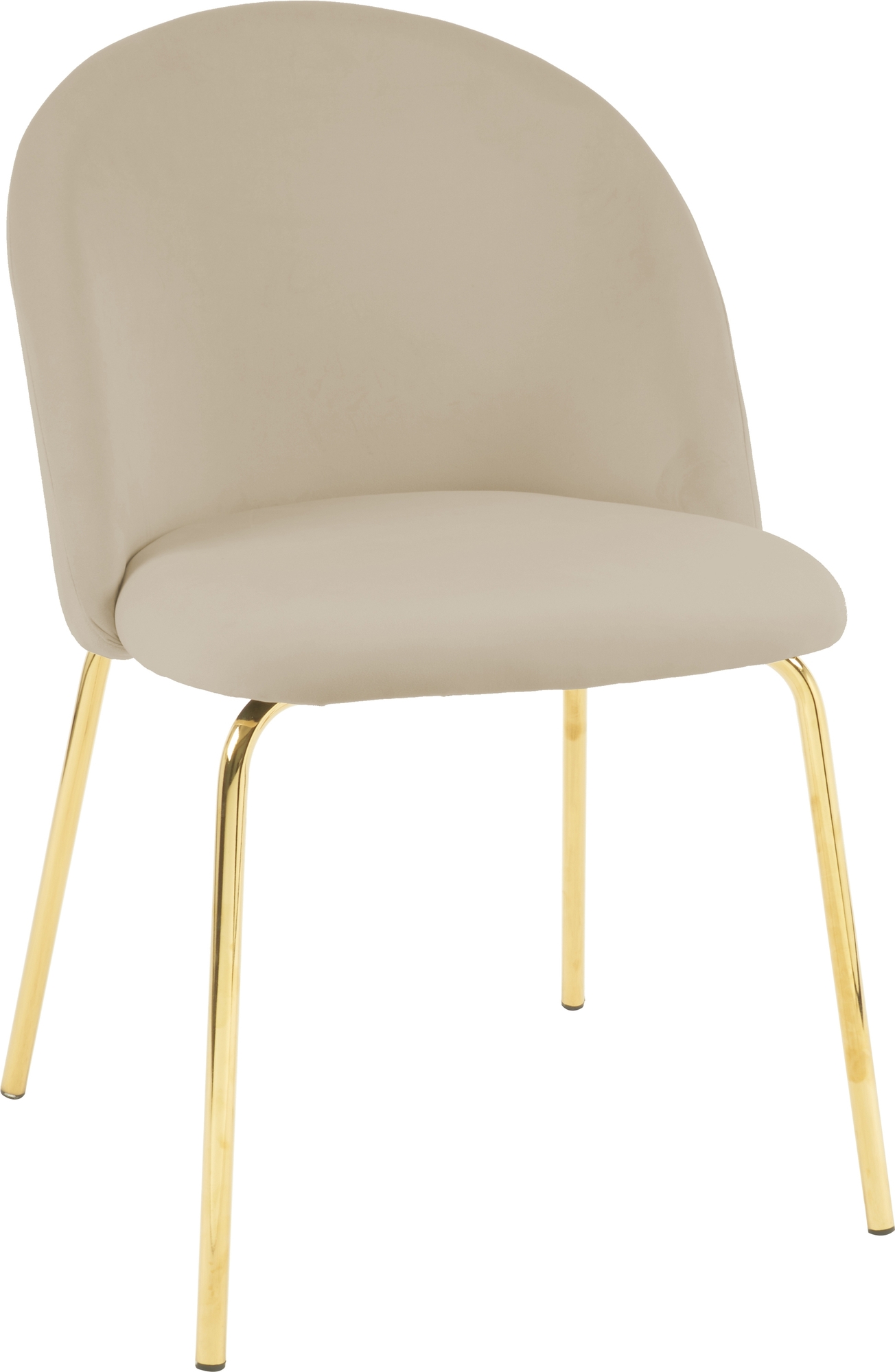 Giovani Velvet Stuhl - graubeige/Messing + M�belf��e