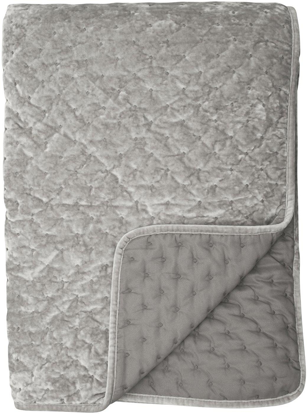 Cia Tagesdecke f�r Doppelbett, 260 x 260 cm - Beigefarbener Samt