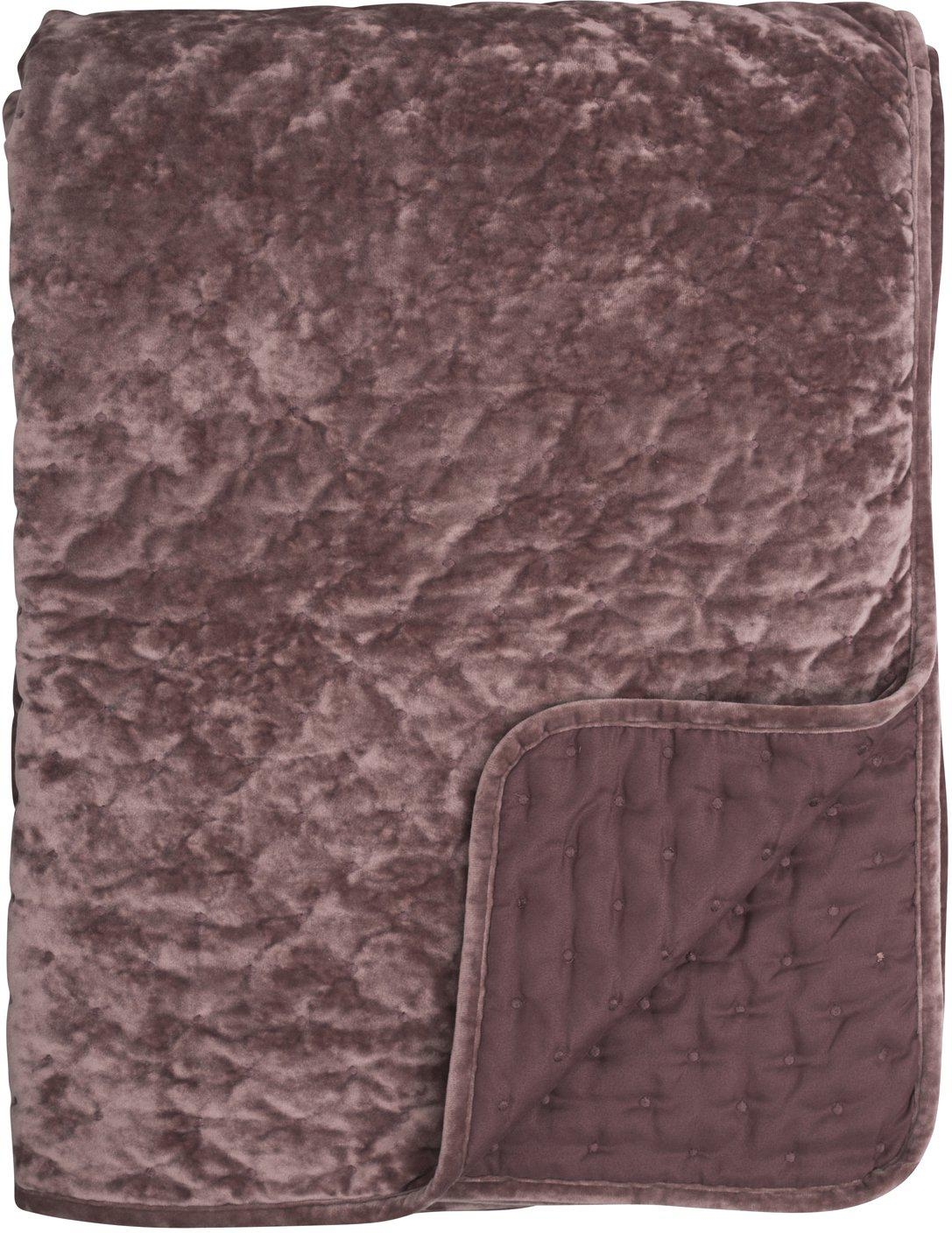 Cia Tagesdecke Doppelbett 260 x 260 cm - Rosa Samt