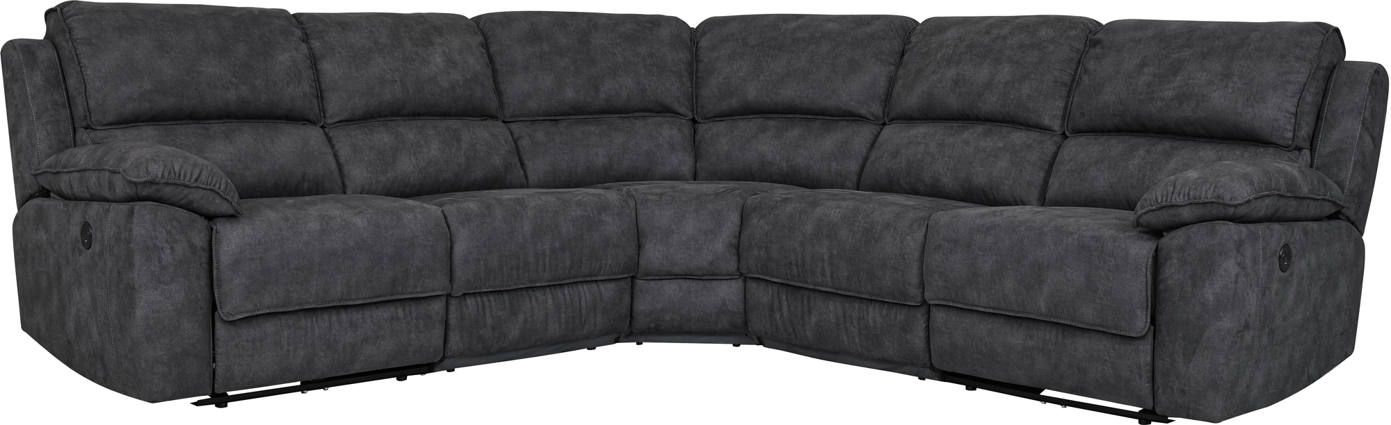 Coventry elektrisches Relax-Ecksofa, graue Mikrofaser