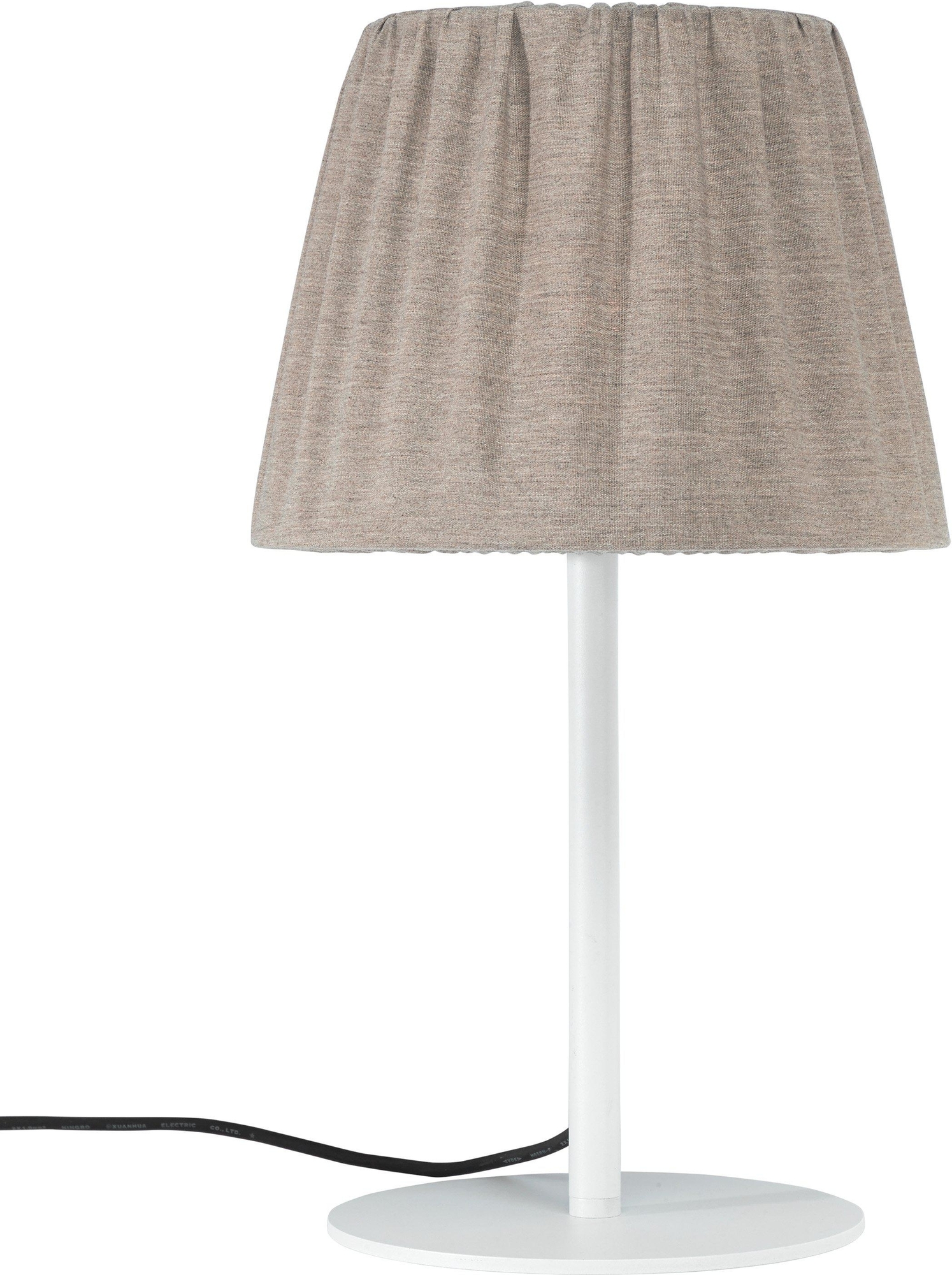 Agnar Tischleuchte f�r den Au�enbereich mit Plisseeschirm - Braun/Wei� - 57 cm