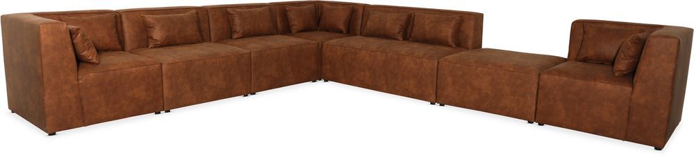 Modular aufbaubares Ecksofa XL - Cognac Modular aufbaubares Ecksofa XL - Cognac