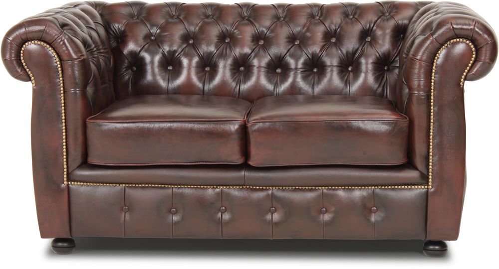 Dublin Chesterfield 2-Sitzer Sofa - Braunes Leder Dublin Chesterfield 2-Sitzer Sofa - Braunes Leder