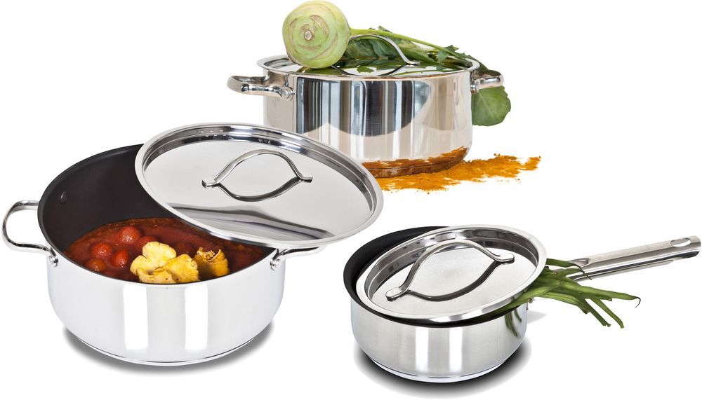 Rix Set mit T�pfen - Stahl blank