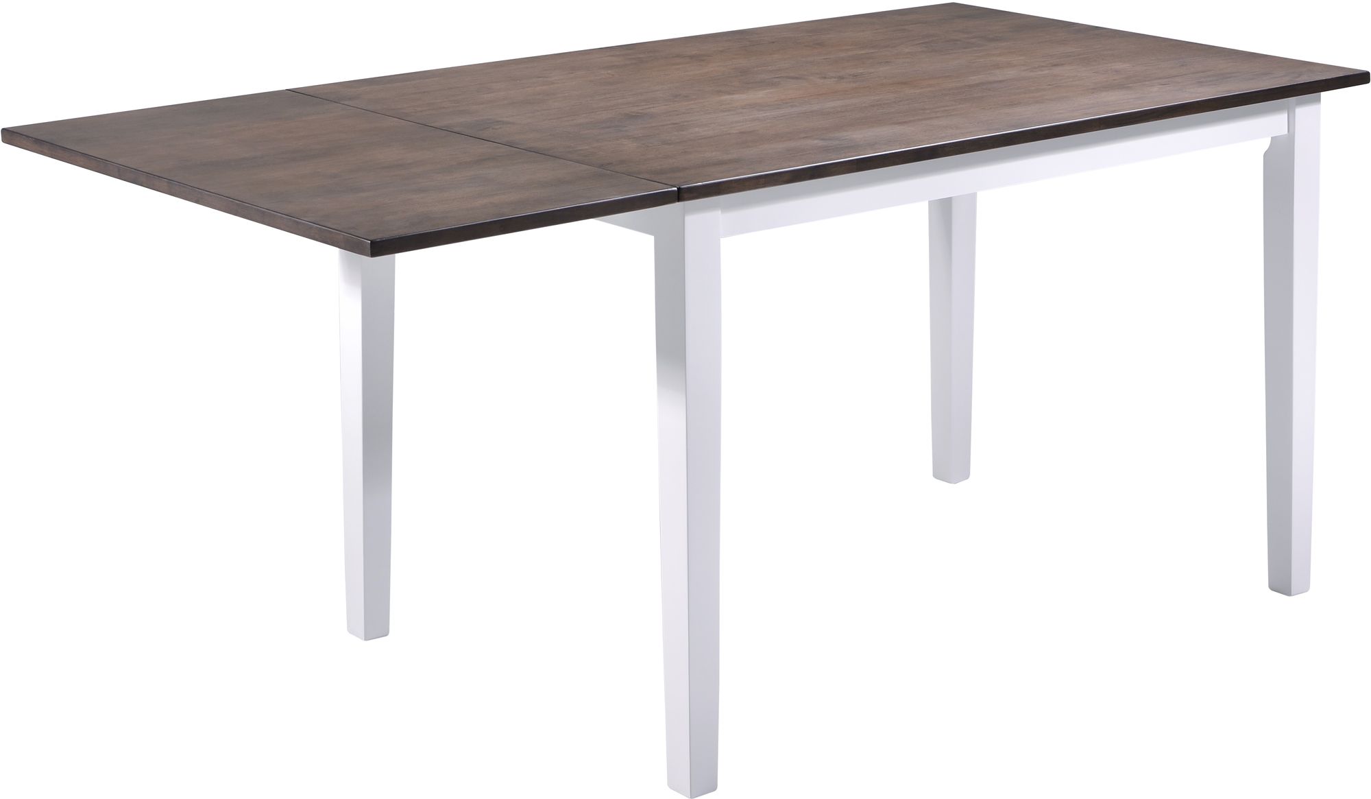 G�teborg Esstisch 120-160 x 80 cm - Braun gebeizt/wei� lackiert