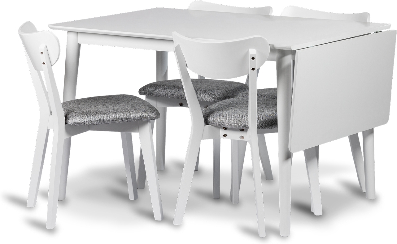 Essgruppe mit Åland-Klapptisch und 4 Åland-Esszimmerstühlen Essgruppe mit Åland-Klapptisch und 4 Åland-Esszimmerstühlen