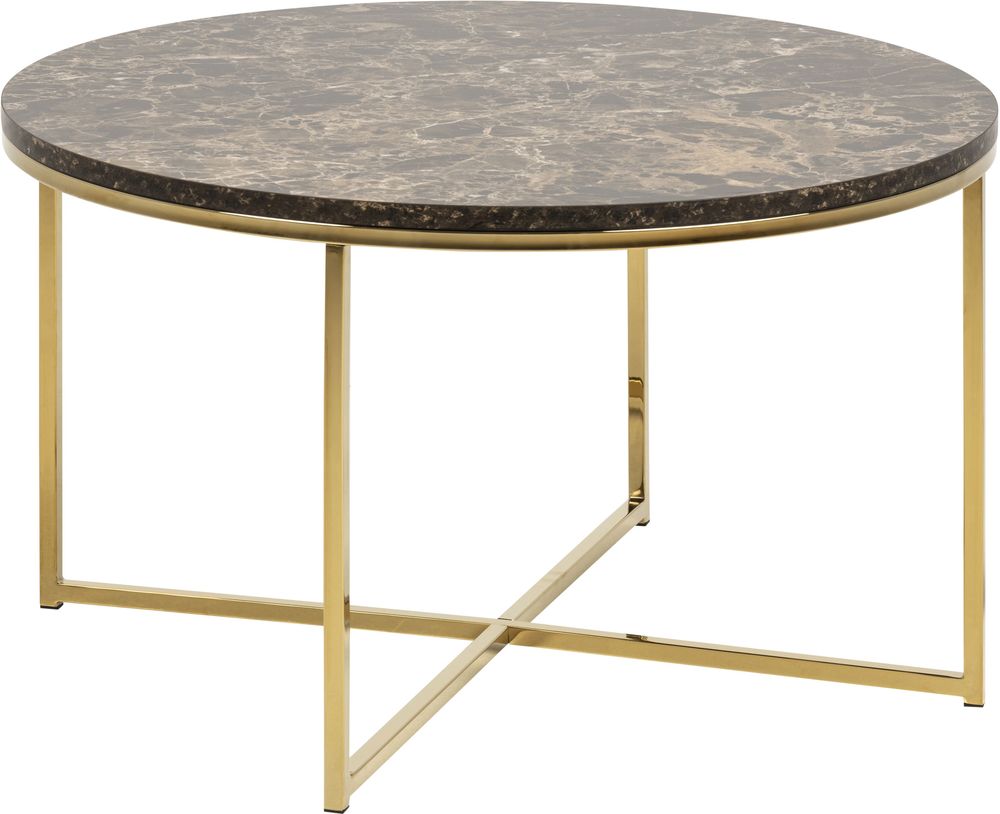 Alisma Couchtisch - gold/brauner Marmor
