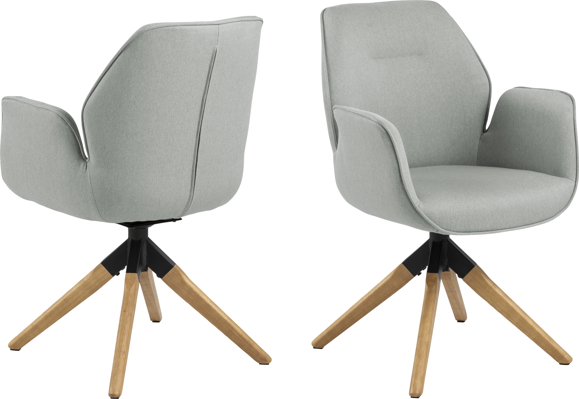 Aura Gestellstuhl - Hellgrau/Eiche