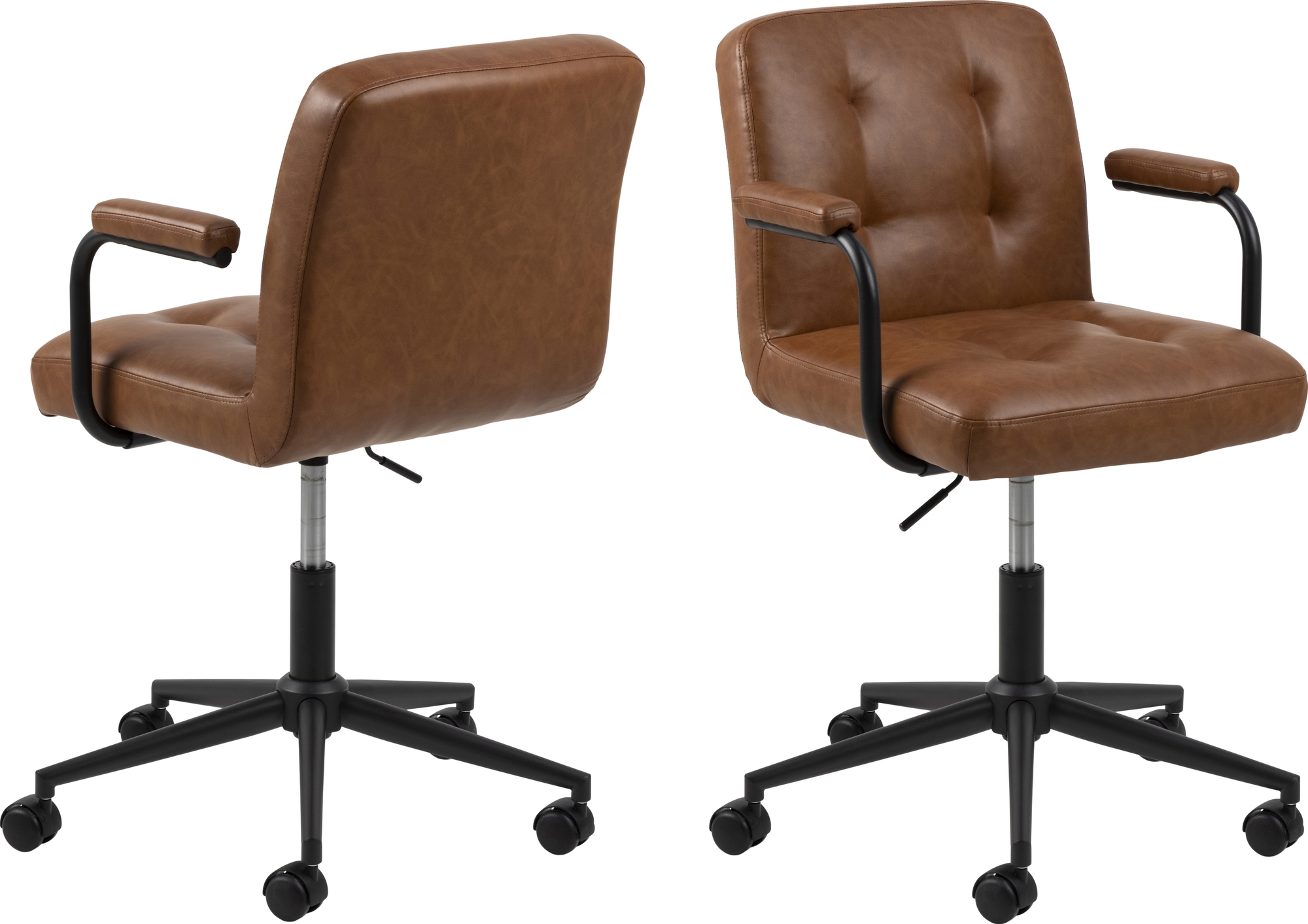 Cosmo B�rostuhl mit Armlehnen - Braunes PU