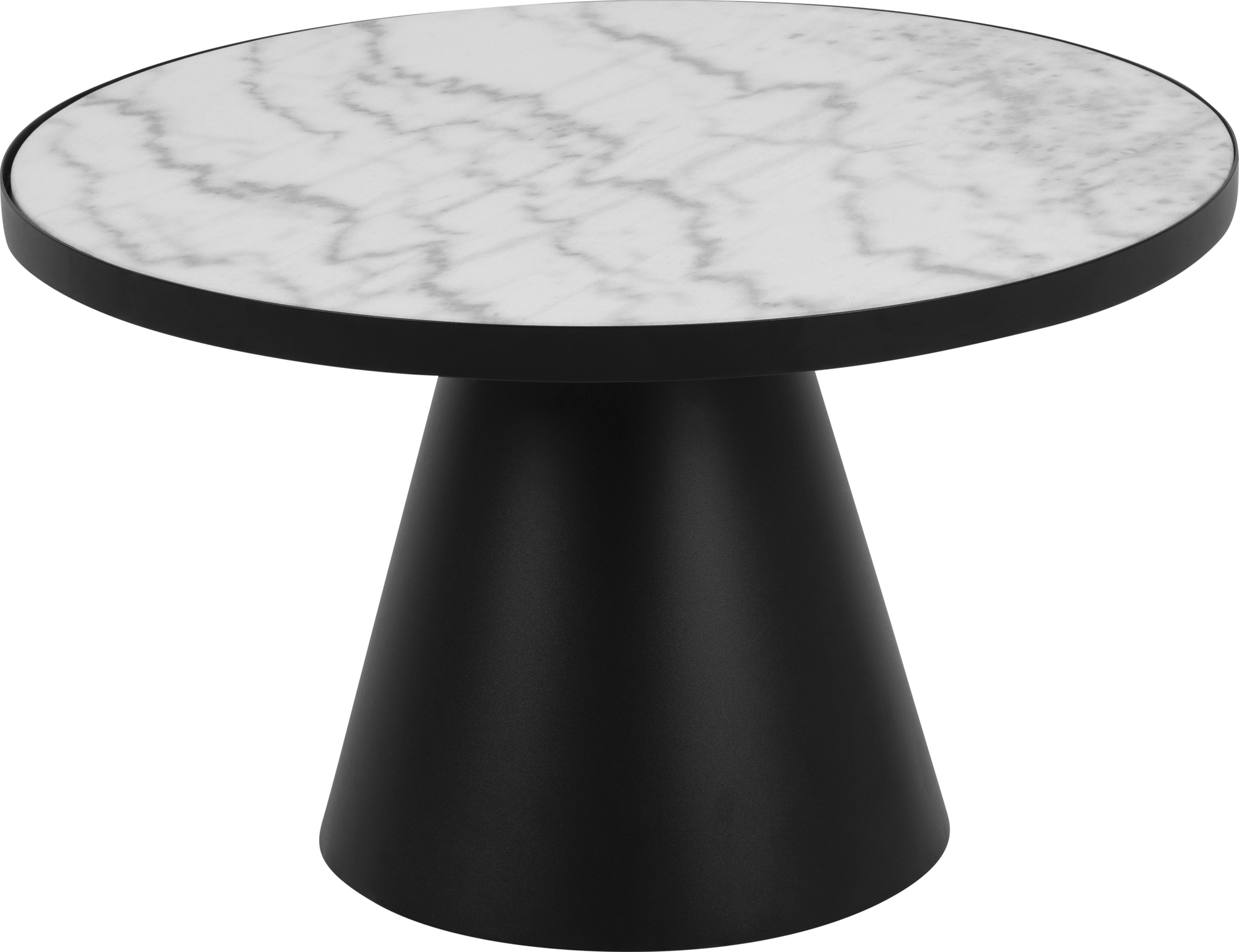 Soli Couchtisch Ø65 cm - Weißer Marmor/Schwarz Soli Couchtisch Ø65 cm - Weißer Marmor/Schwarz