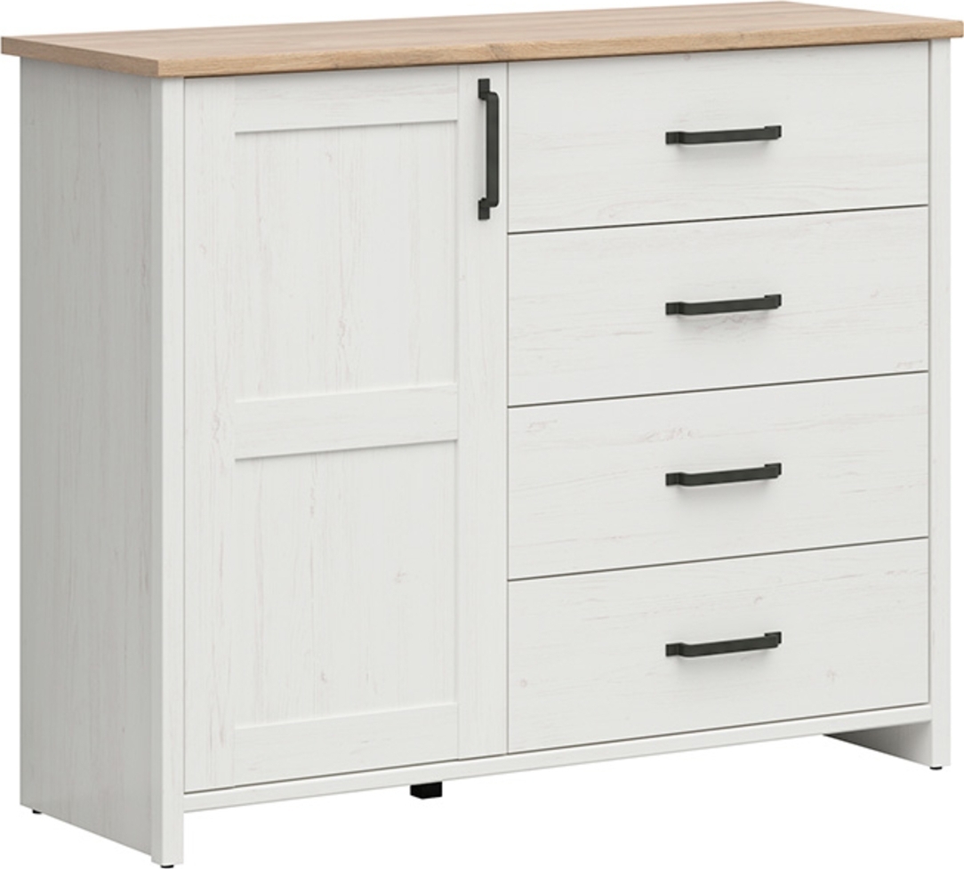 Loksa Kommode 120 cm - Wei�kiefer/Eiche