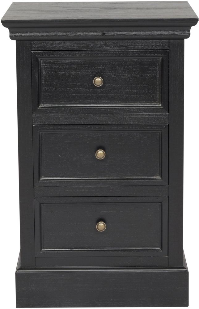 Nachttisch Bristol in Schwarz - 70 cm hoch + M�belf��e