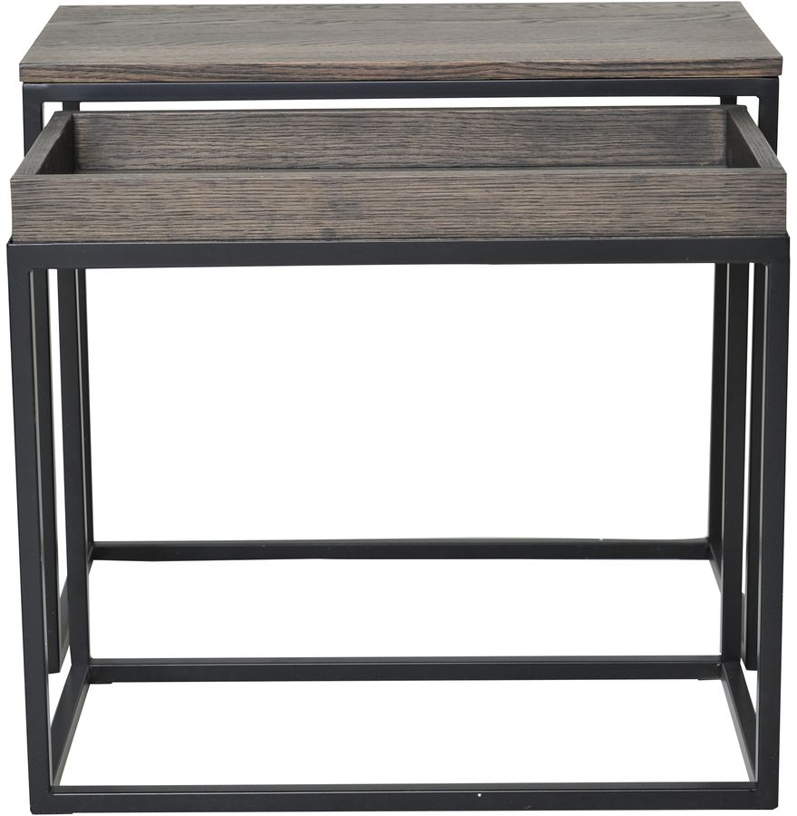 Duet-Beistelltischset - braunes Eichenfurnier Duet-Beistelltischset - braunes Eichenfurnier