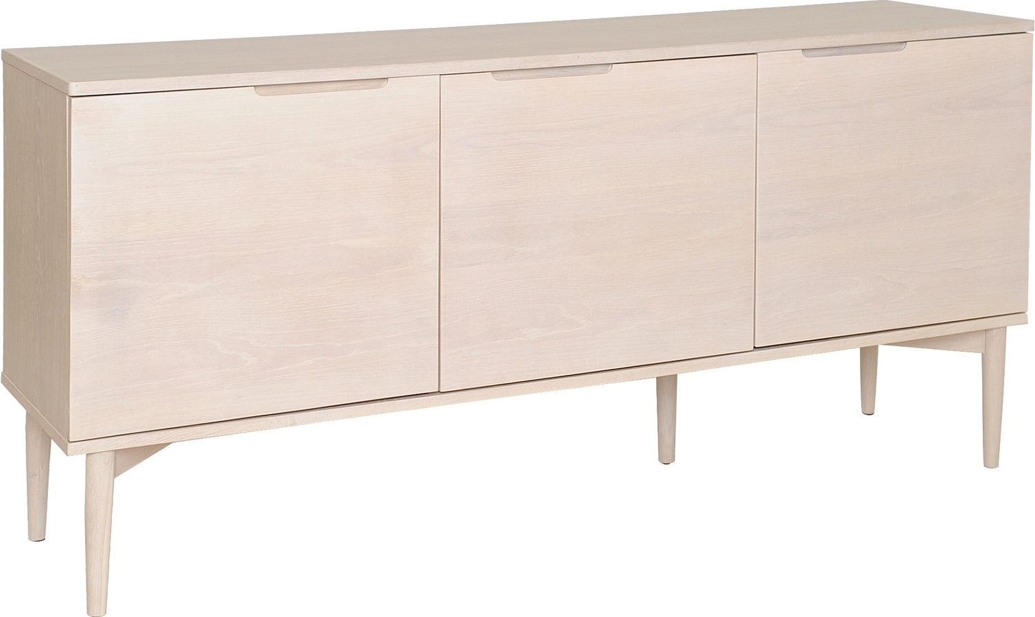 Karm�y Sideboard mit 3 T�ren - Wei� pigmentiertes Eichenfurnier