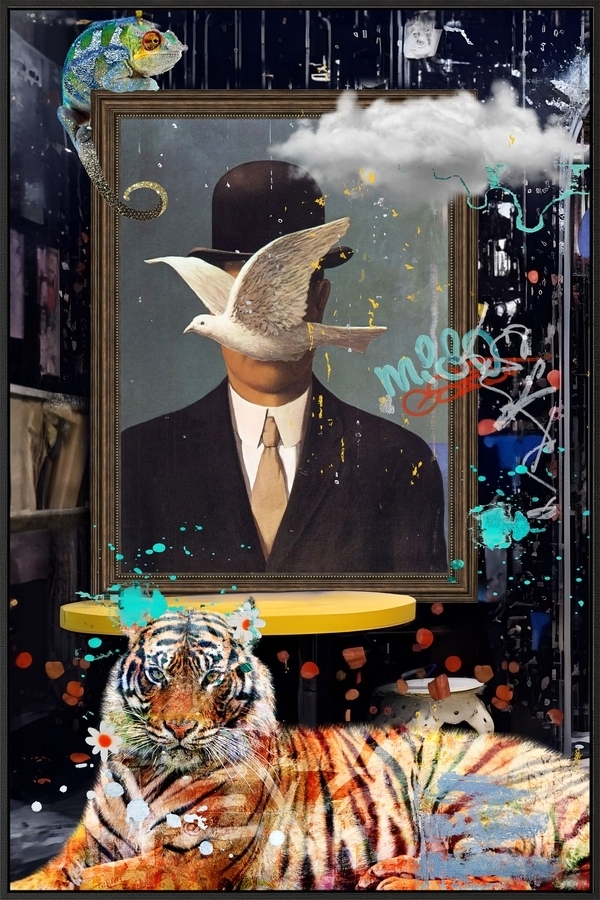 Leinwand mit schwarzem Rahmen - 80 x 120 cm - X-Taube