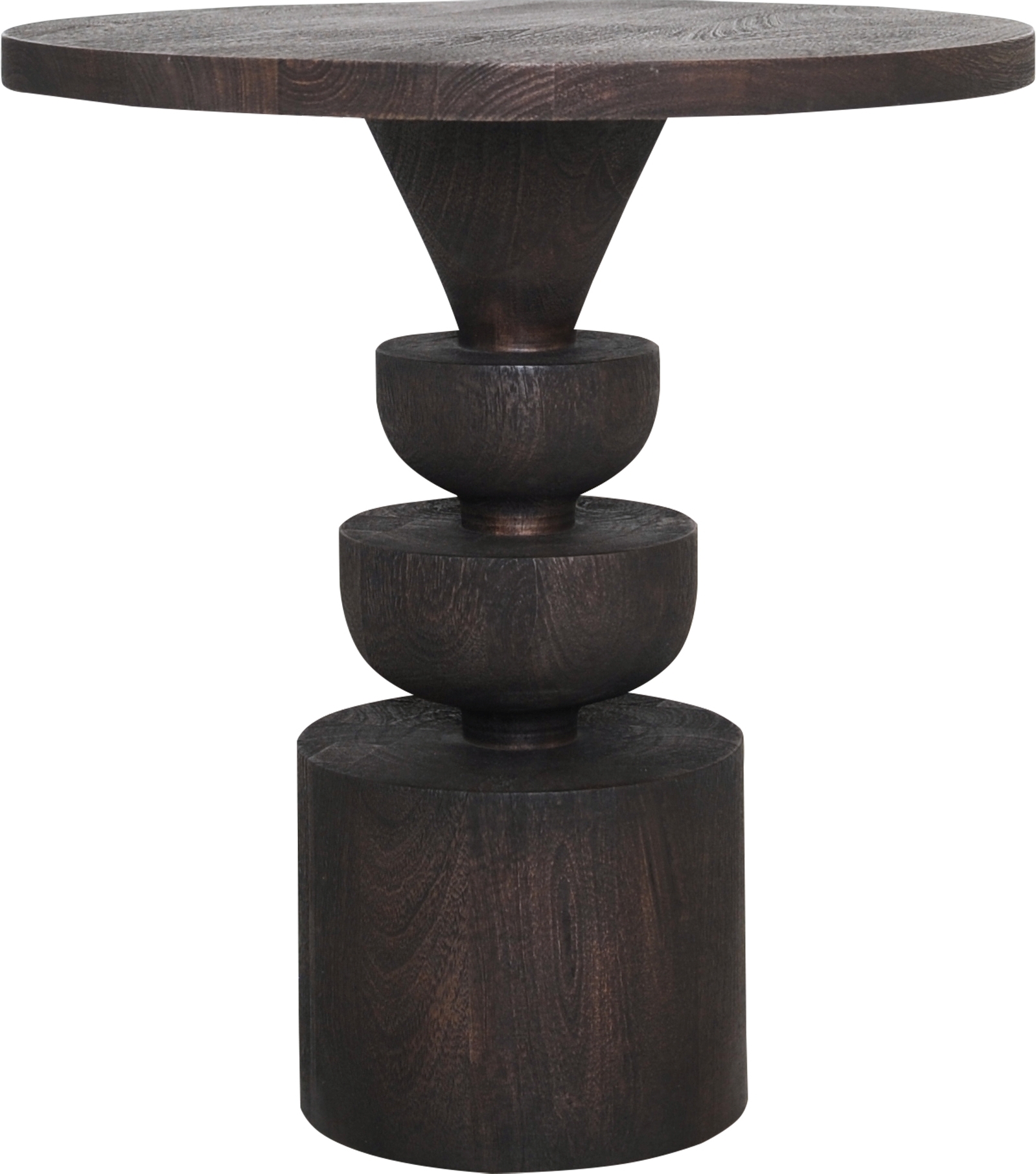 Tabla-Beistelltisch �47,5 cm - Braun lackiertes Mangoholz