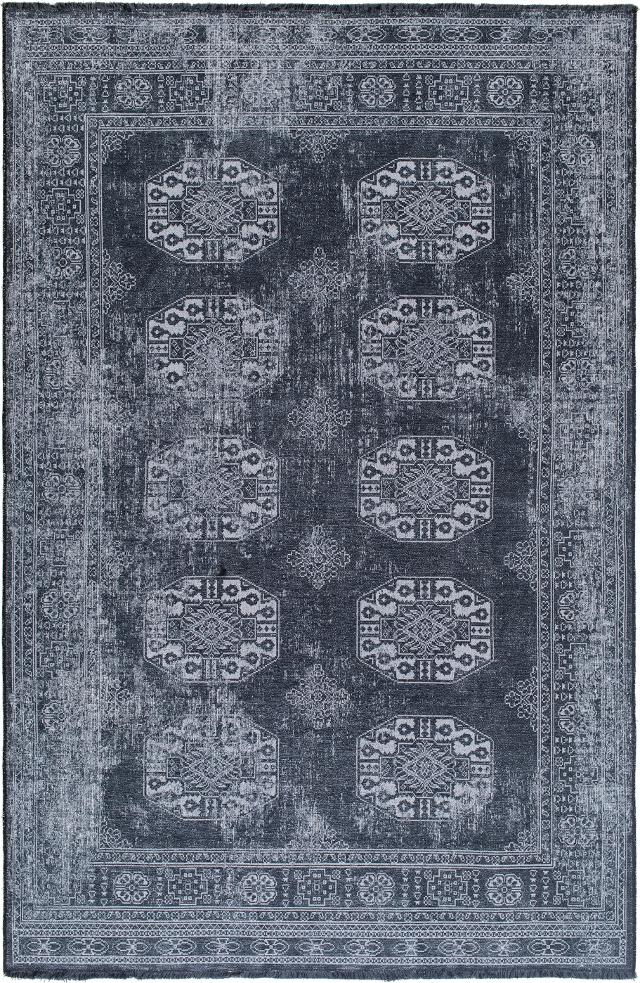 Adana Boccara Baumwollteppich Schwarz