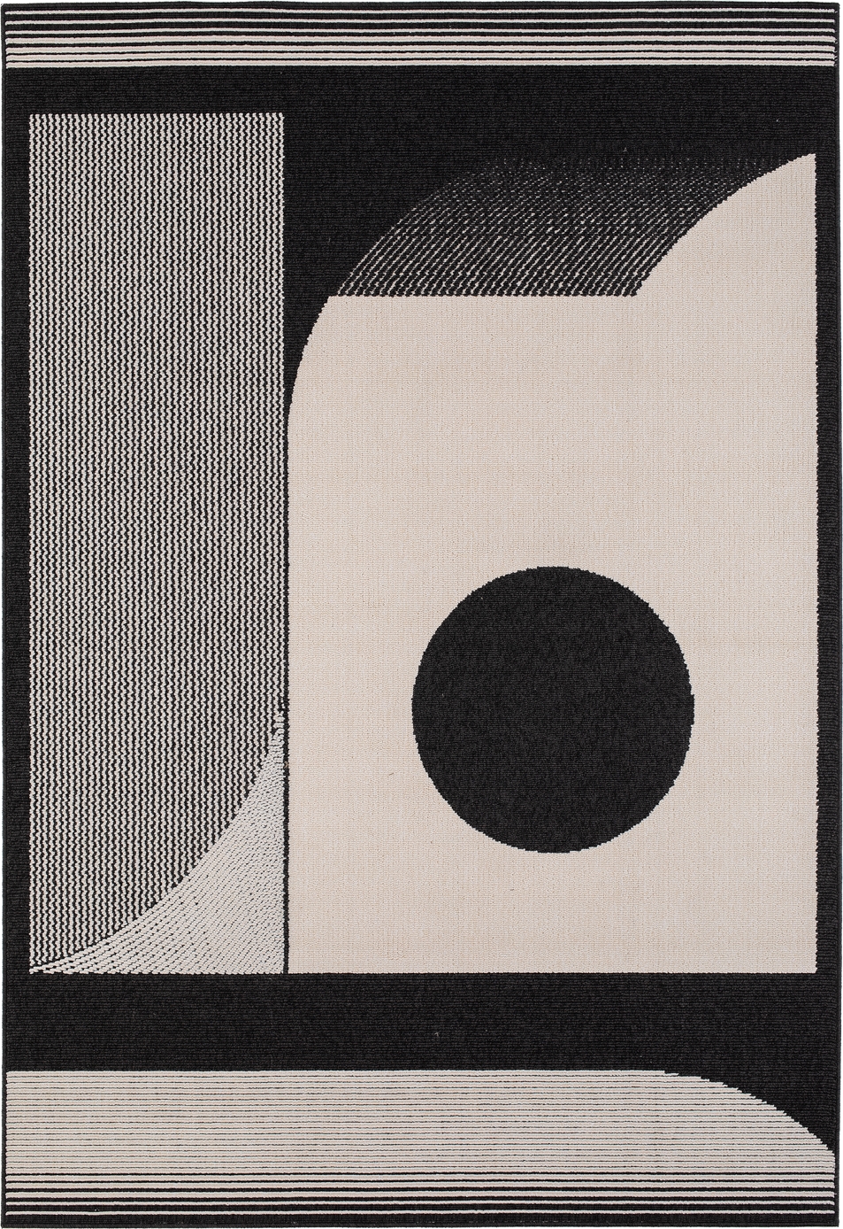 Venus Moderner flachgewebter Teppich Schwarz/Wei�