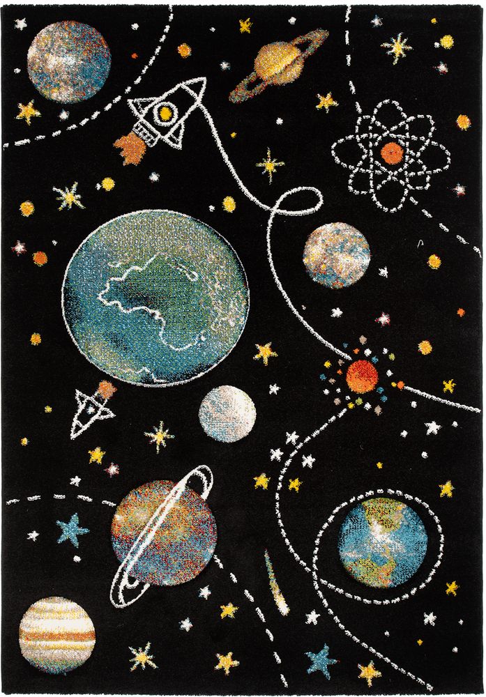 Kinderteppich Mitchell Space - Schwarz