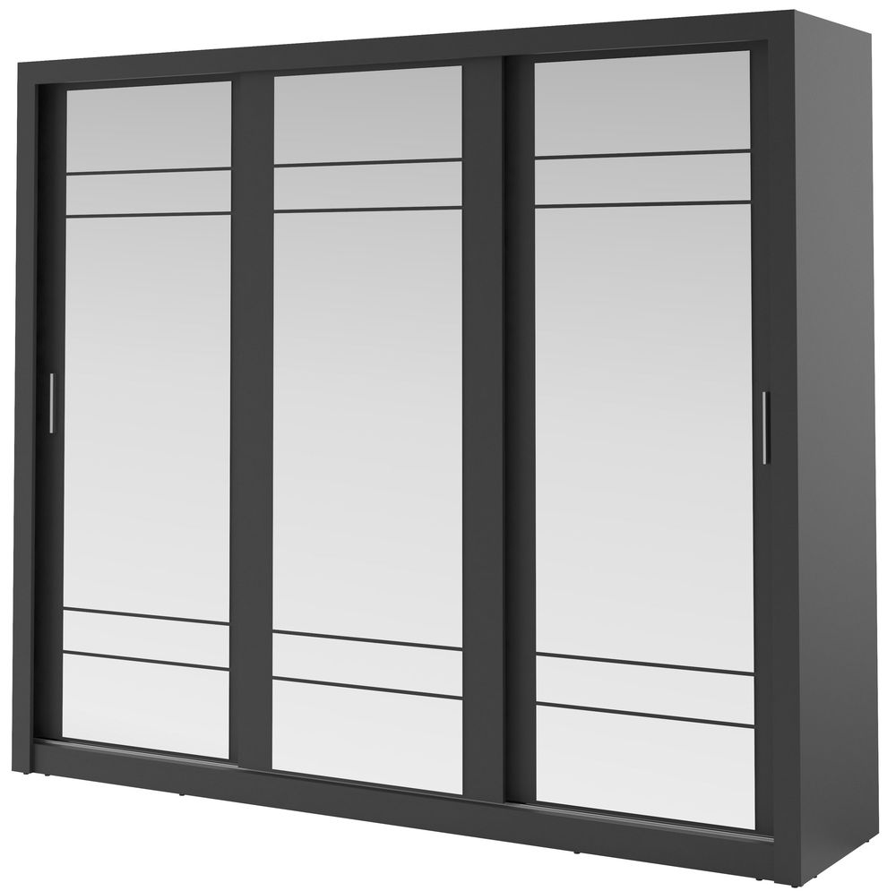 Mervyn Garderobe mit Spiegel - schwarz