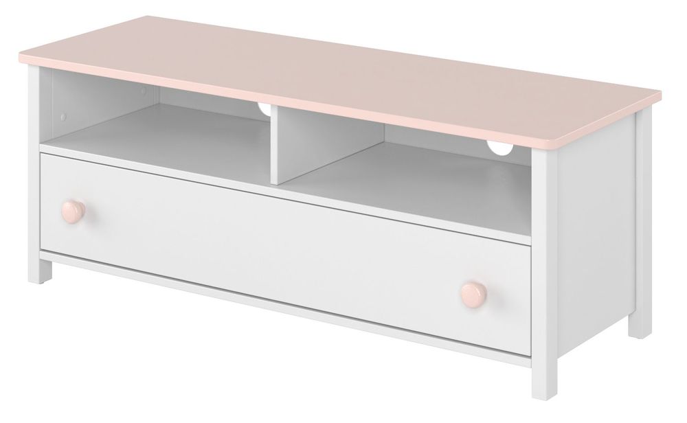 Stephany TV-Bank - Weiß/Rosa Stephany TV-Bank - Weiß/Rosa