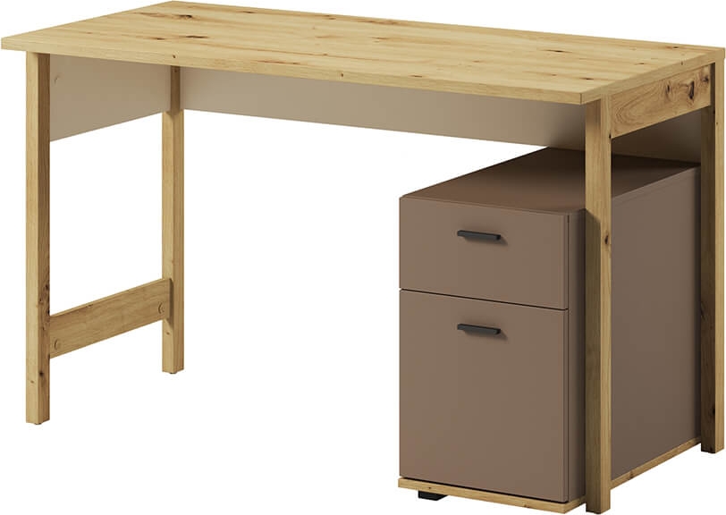 Lenny Schreibtisch 125 x 60 cm - Artisan Eiche/Beige/Tr�ffel