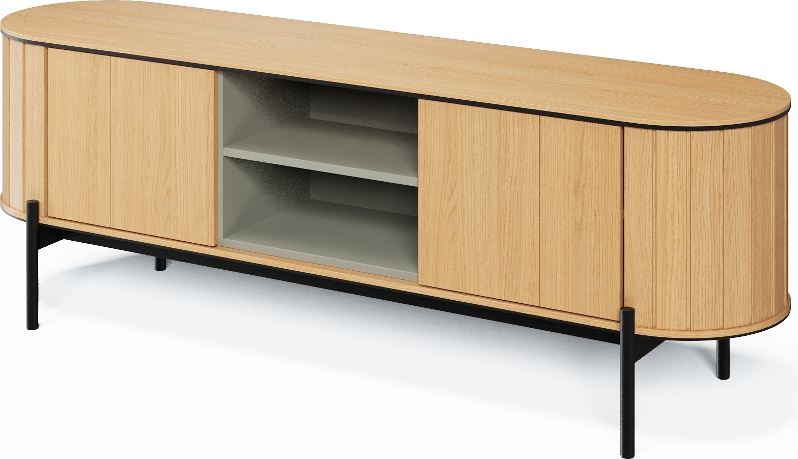 Rotto Medienbank 167 cm - Vicenza-Eiche/Schwarz Rotto Medienbank 167 cm - Vicenza-Eiche/Schwarz