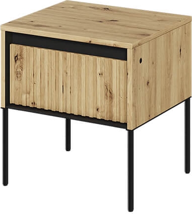 Trend-Nachttisch - Artisan-Eiche/Schwarz