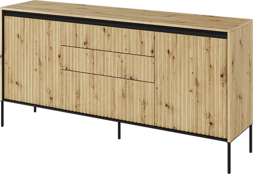 Trend-Sideboard B166 cm - Artisan-Eiche/Schwarz