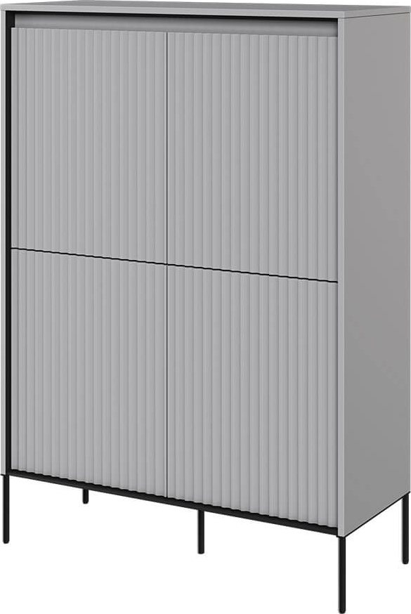 Trendschrank H140 cm - Grau/Schwarz