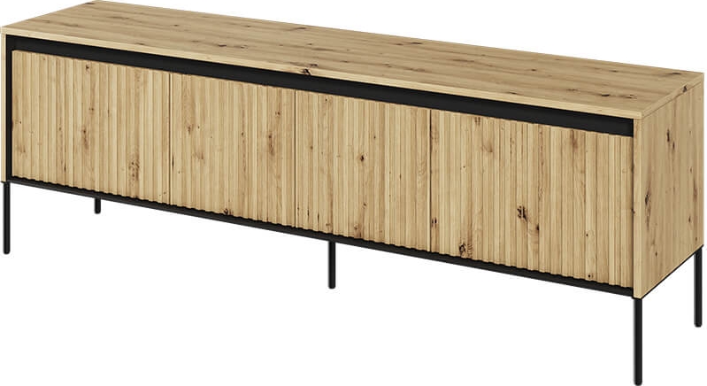 Trend-Medienbank B167 cm - Artisan-Eiche/Schwarz