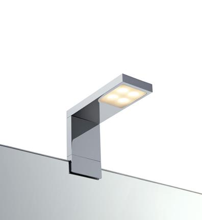 Rennes Spiegellampe - Chrom/Satiniertes Glas