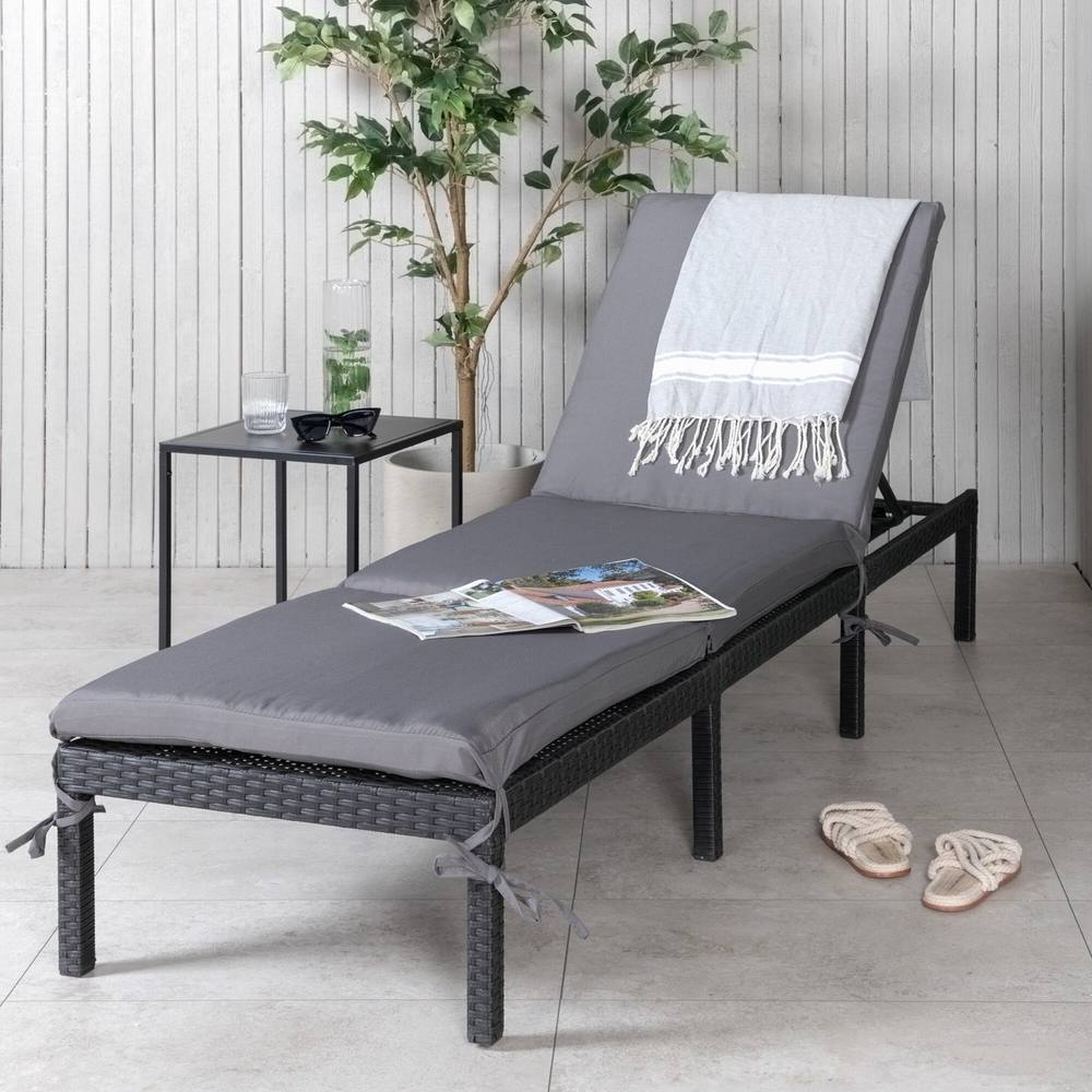 Bilbao Sonnenliege - Schwarz/Grau