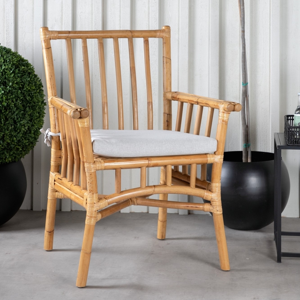 Sessel aus Rohrgeflecht - Hellgrau/Natur Sessel aus Rohrgeflecht - Hellgrau/Natur