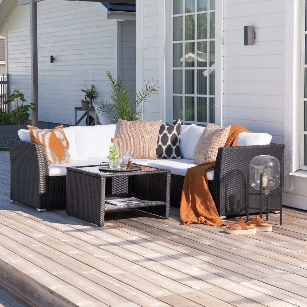 Ecksofagruppe Haiti - Schwarz/Weiß Ecksofagruppe Haiti - Schwarz/Weiß