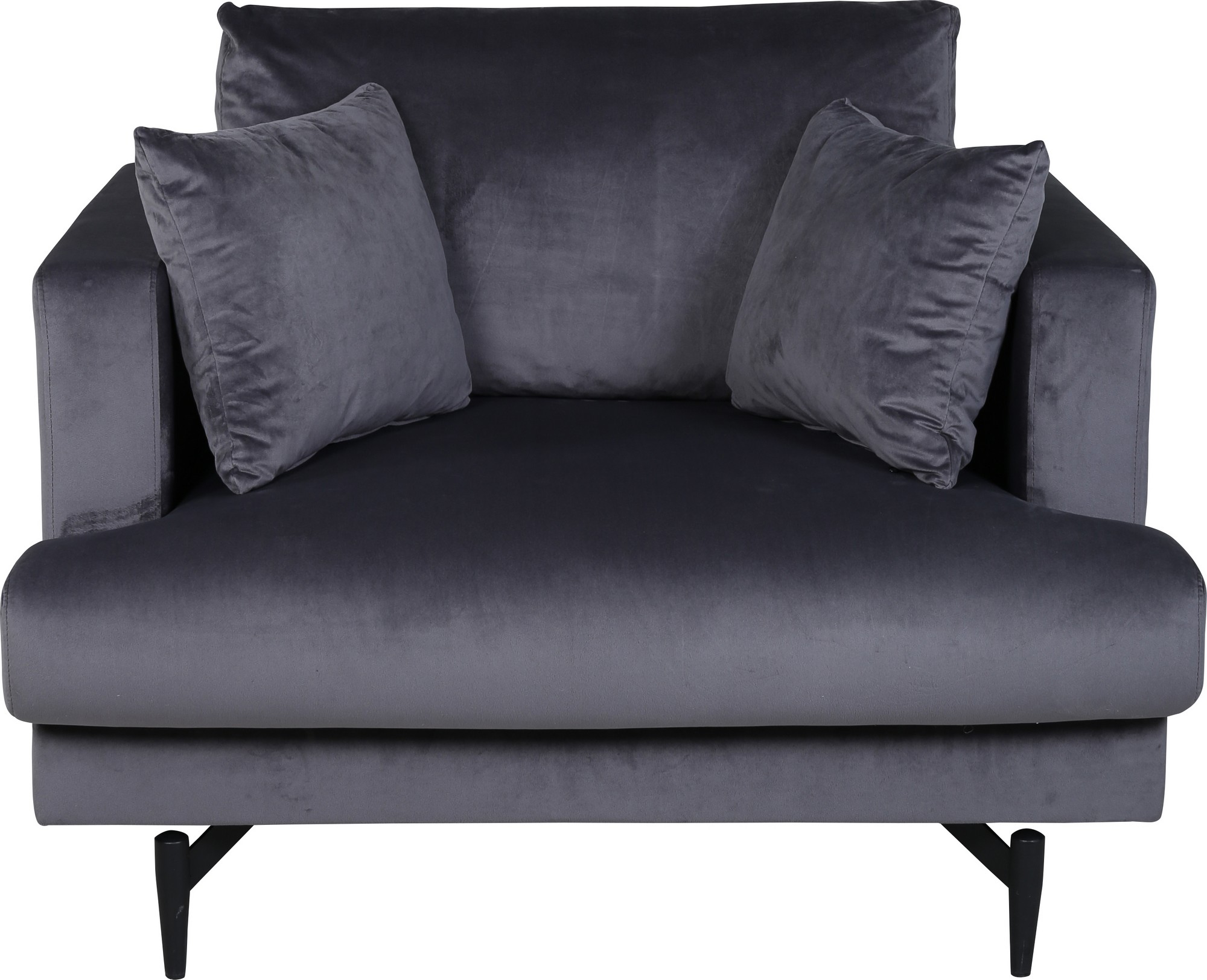 Herzsessel - Dunkelgrauer Samt