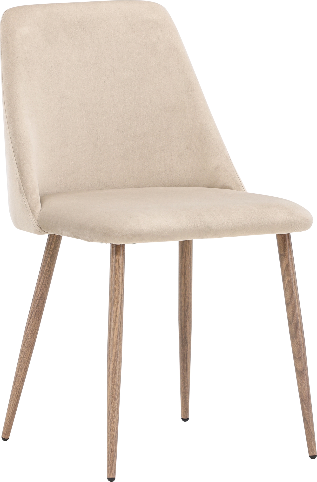 Beiger Esszimmerstuhl aus Samt