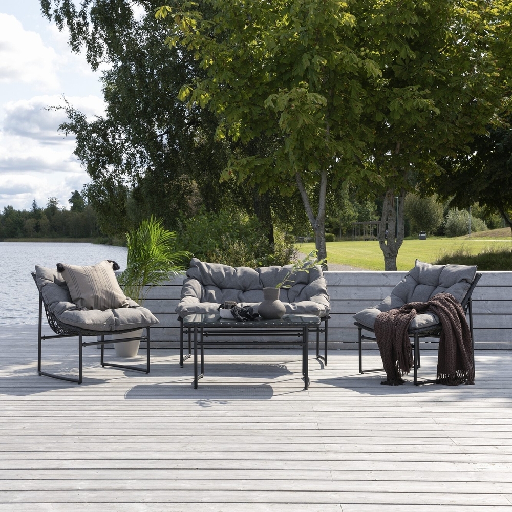 Sofagruppe Tina - Schwarz/Grau Sofagruppe Tina - Schwarz/Grau