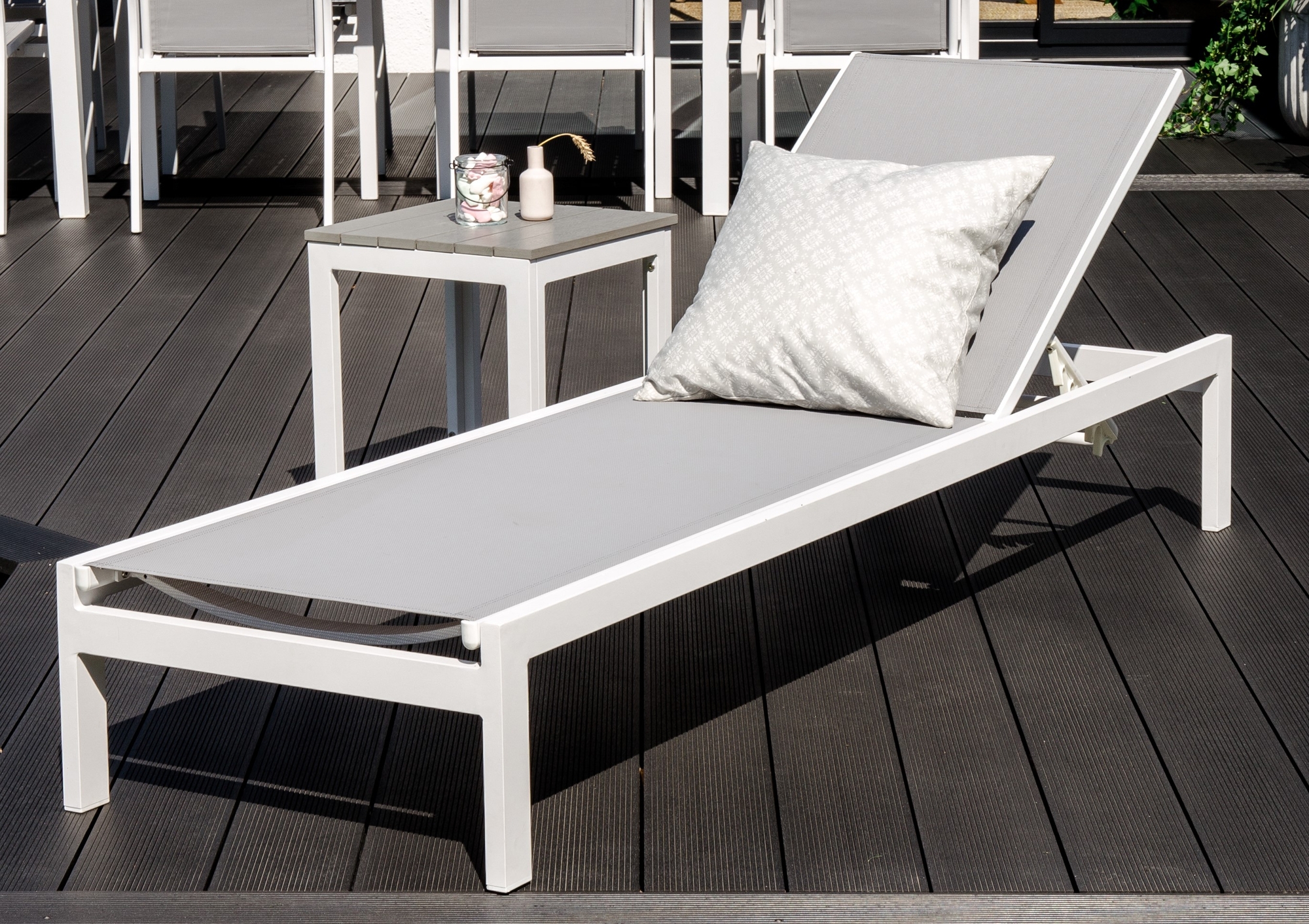 Copacabana Sonnenliege - Wei�/Grau