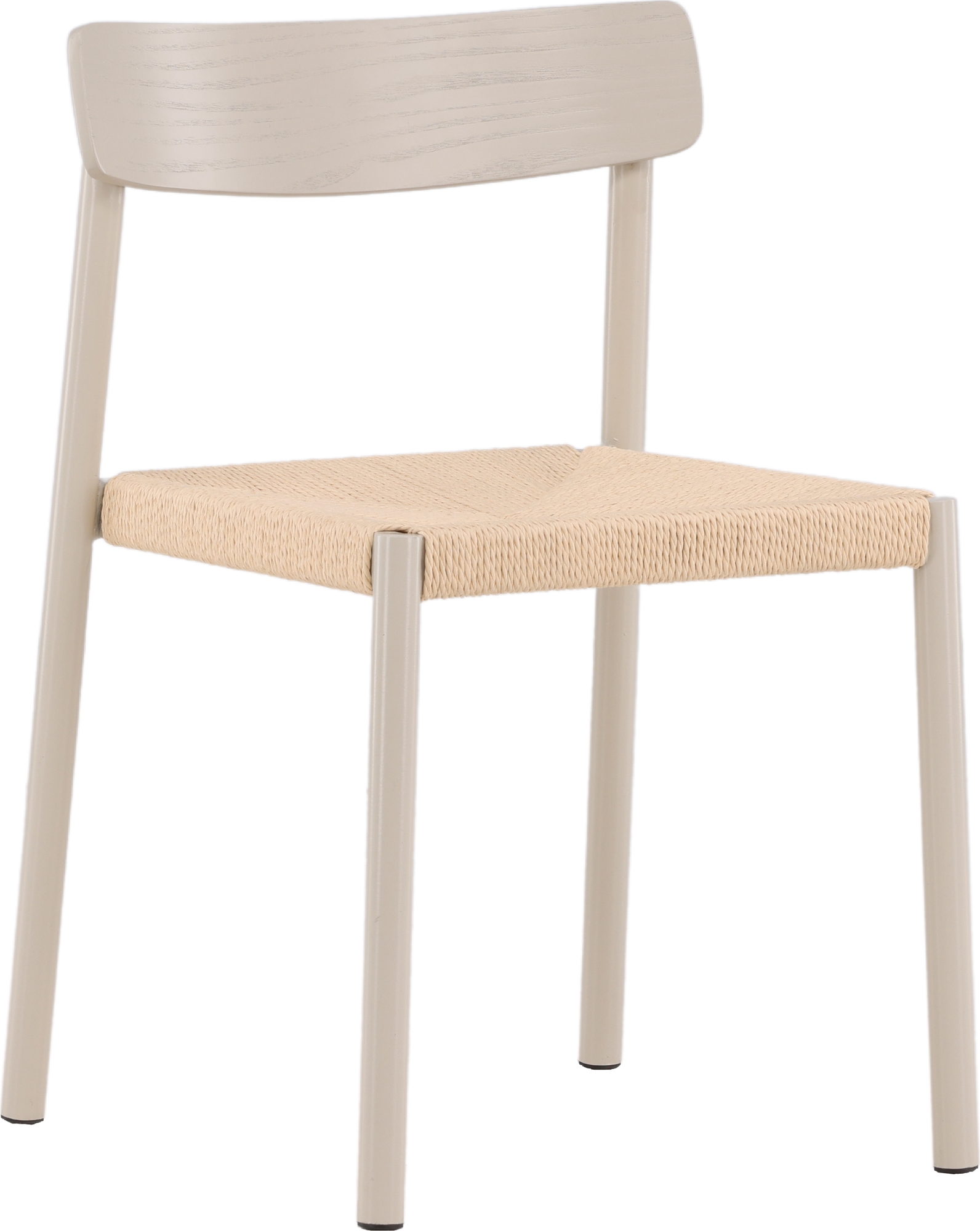 Esszimmerstuhl mit Rattansitz - Greige