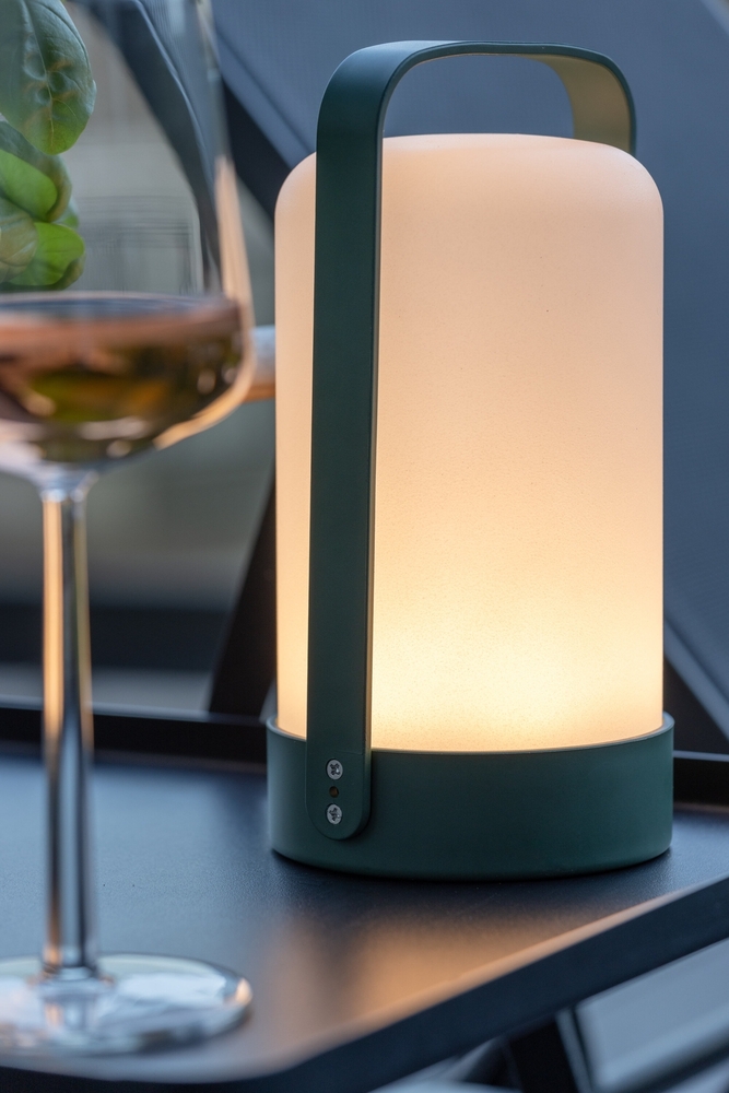 Farn Tischlampe - Gr�n/Wei�