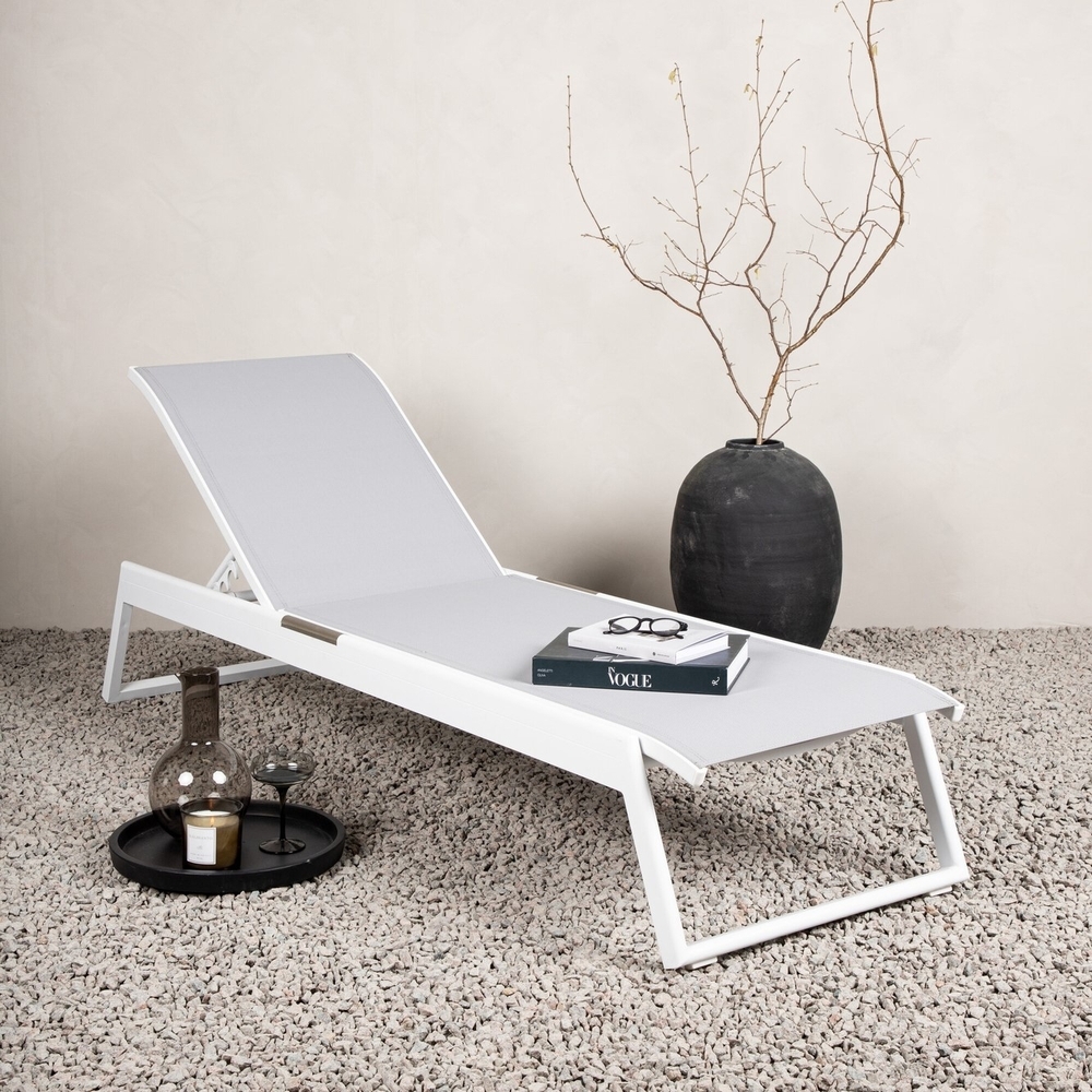 Parma Sonnenliege - Grau/Wei�