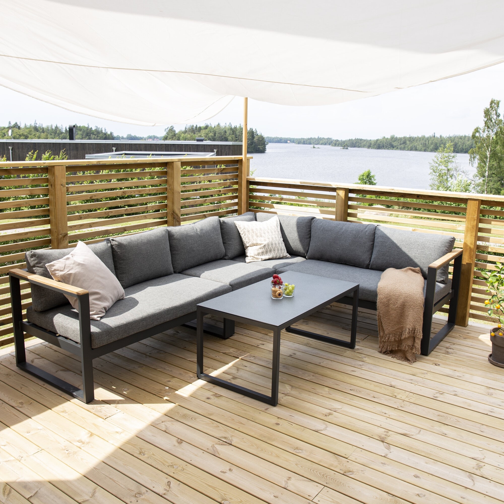 Texas Loungegruppe - Schwarz/Grau