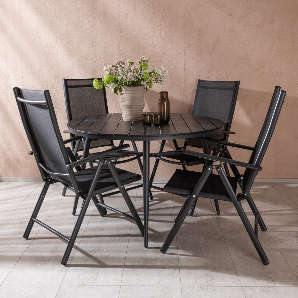 Break Outdoor-Essgruppe mit 4 Break-St�hlen - Schwarz