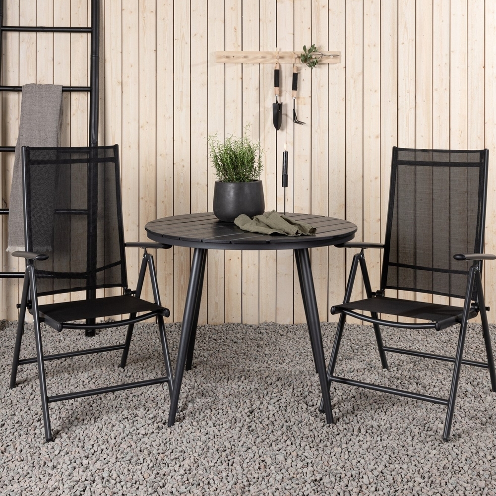 Break-Essgruppe f�r den Au�enbereich mit 2 Break-St�hlen - Schwarz