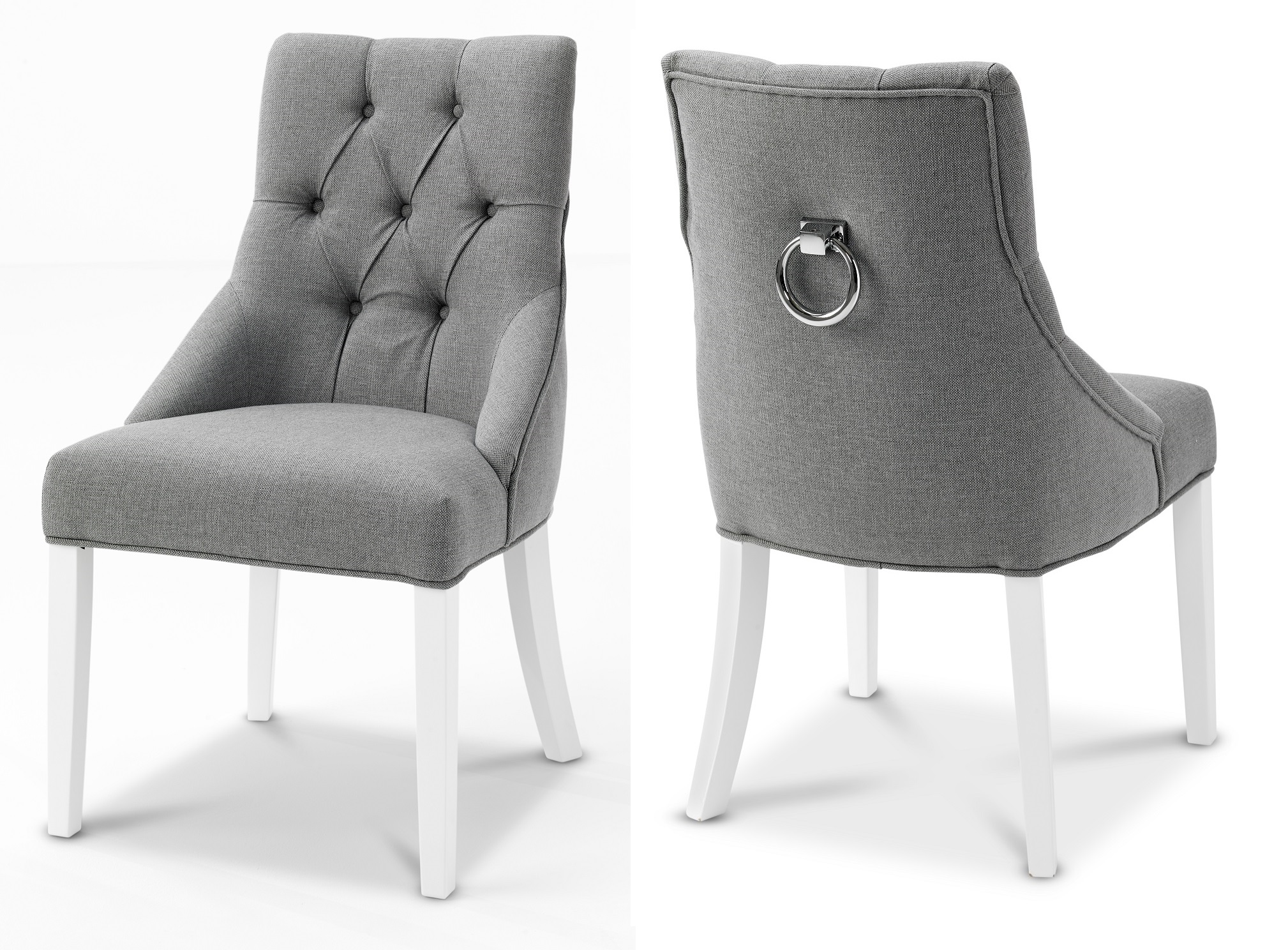 Tuva Europa - Esszimmerstuhl mit Griffen (grau/wei�) + M�belf��e